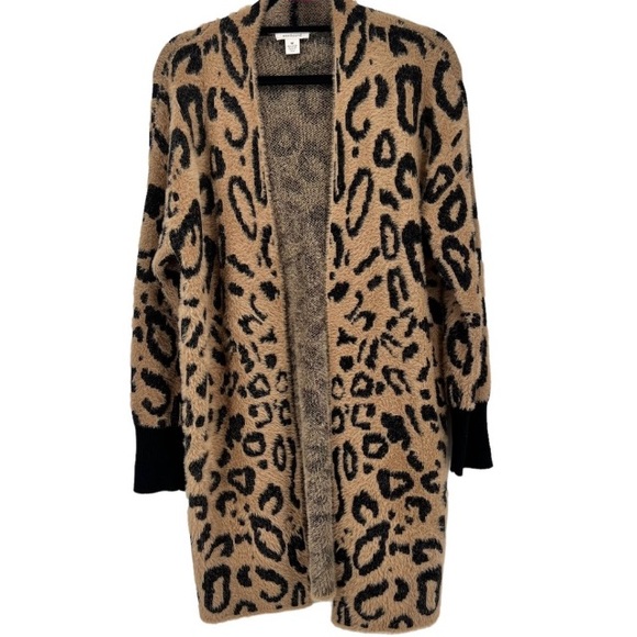 Westbound leopard long cardigan, fuzzy, soft - Picture 10 of 10